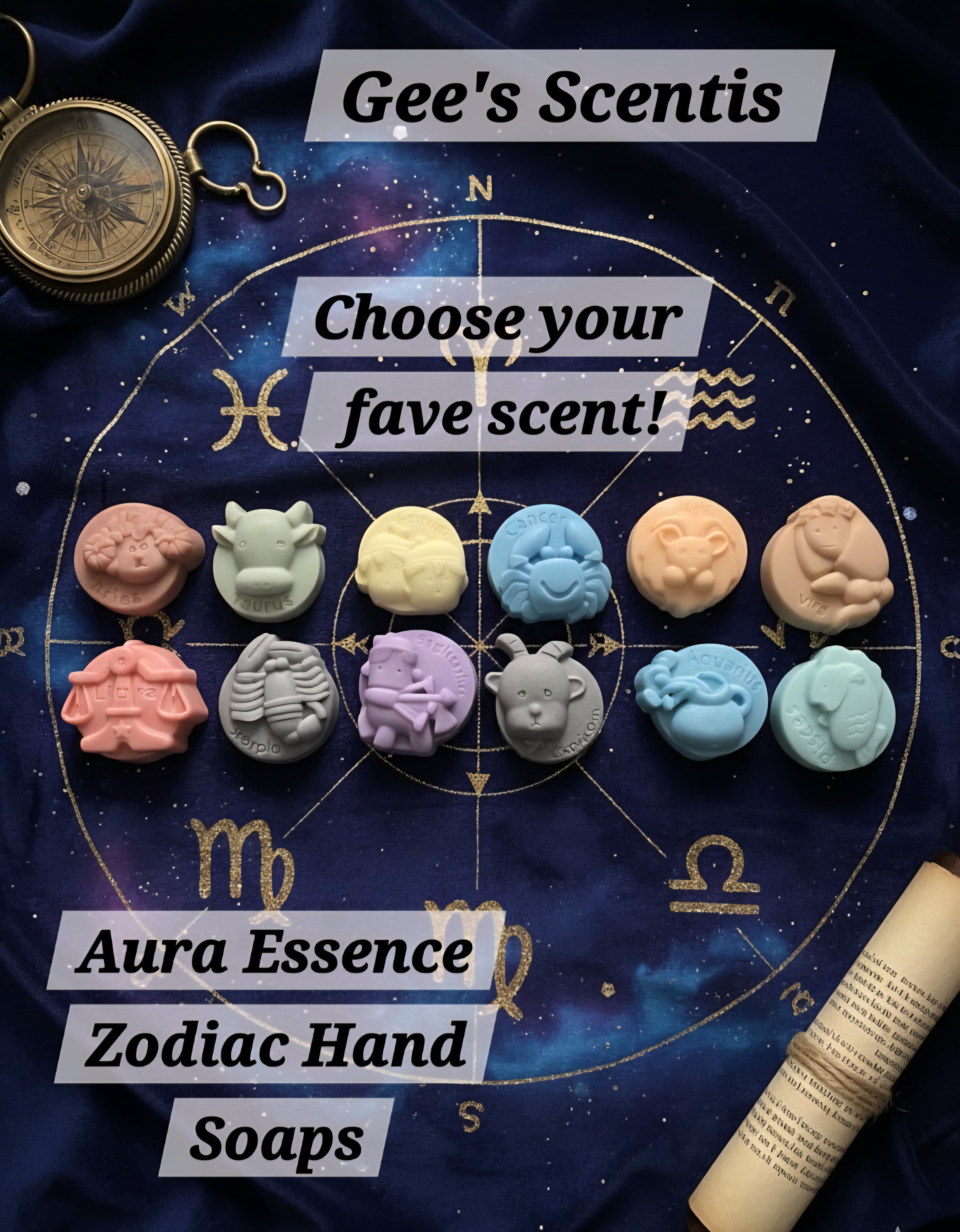 Aura Essence Zodiac All-Natural Hand Soap | Gracefully, Vibrant & Beautiful Body Care